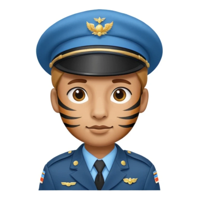 נמר שהוא חייל עם כומתה בצבע תכלת sticker