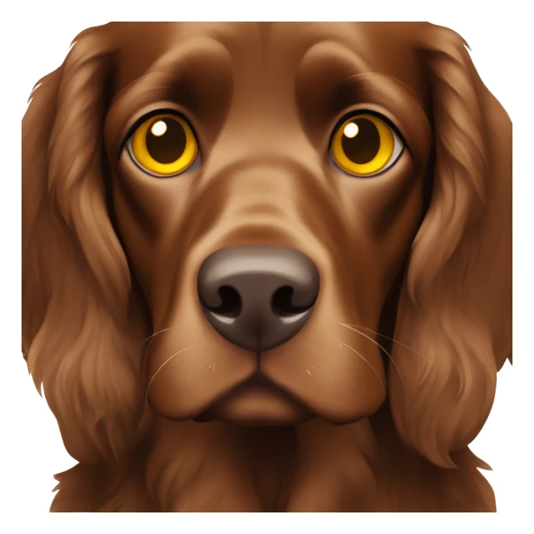 Brown german spaniel with yellow eyes sticker