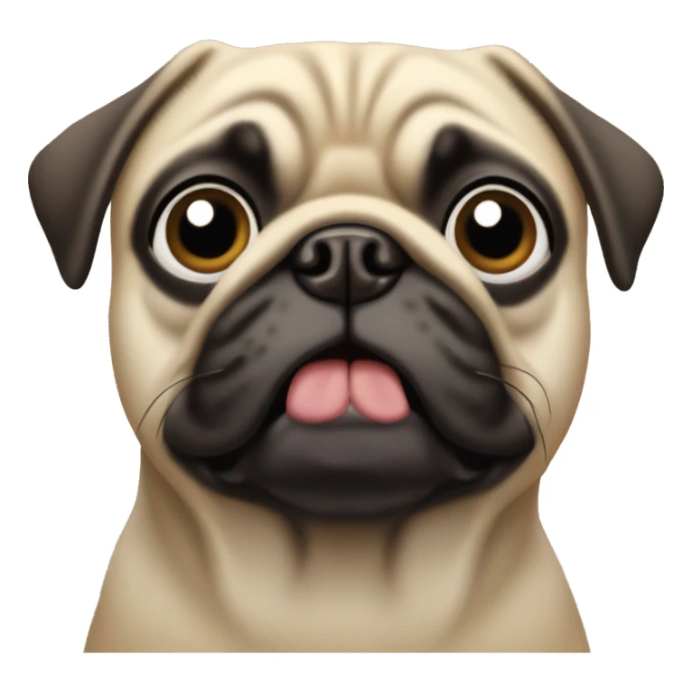 pug dog with wide open eyes sticker