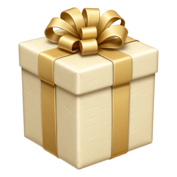 white and light cream present sticker