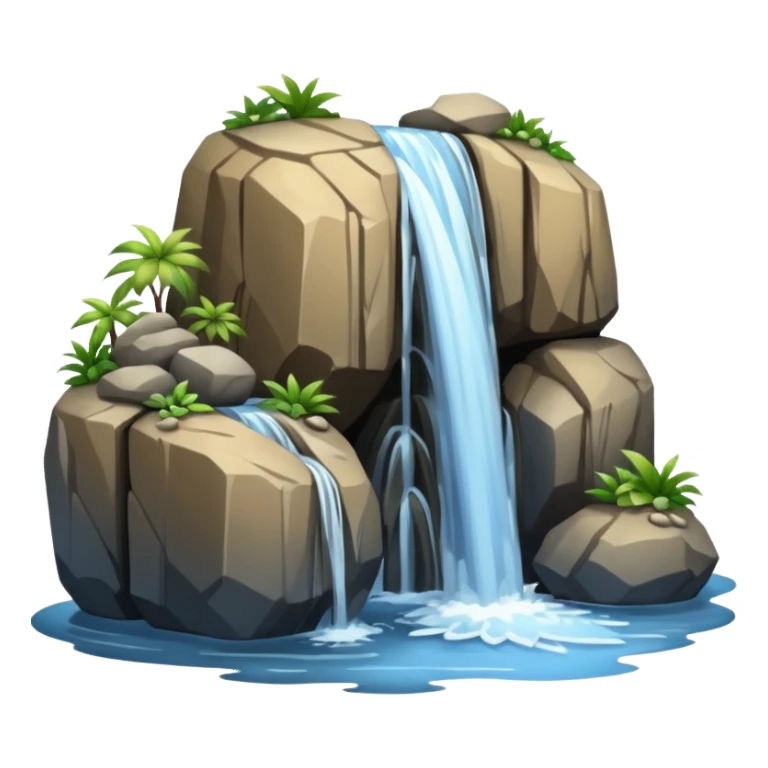 waterfall with rocks, without any plants sticker