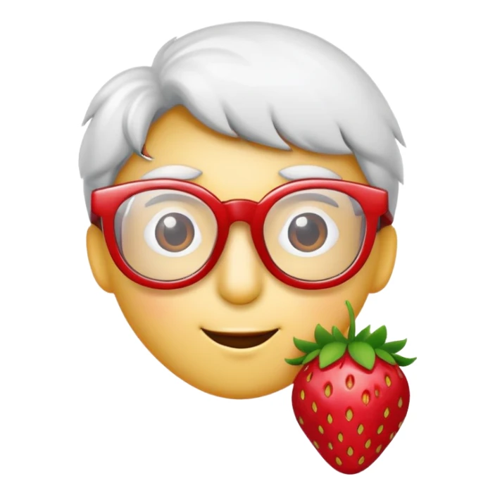 Strawberry with glasses sticker