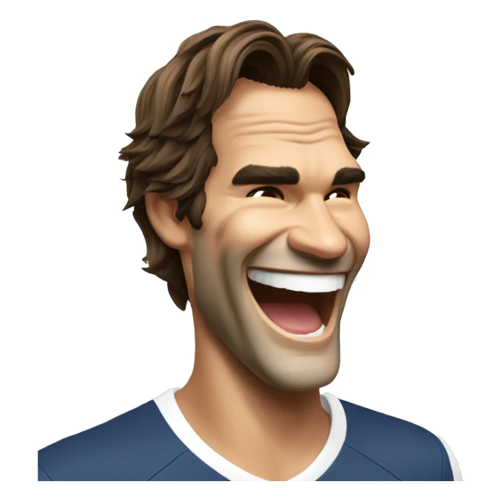 Roger Federer laughing  sticker