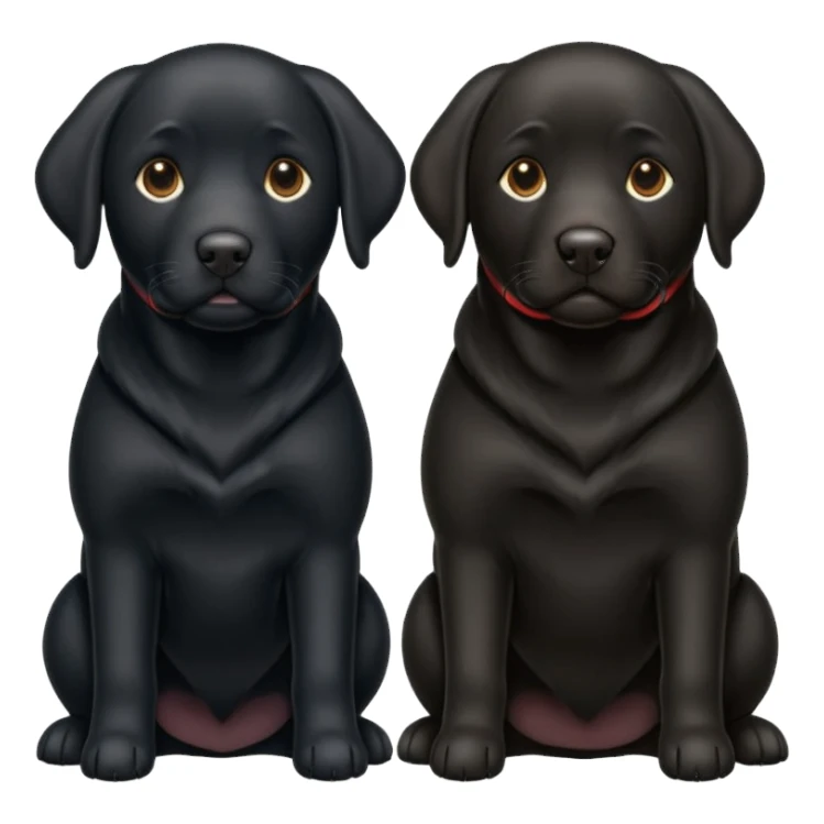 One big black lab and one medium black lab sticker