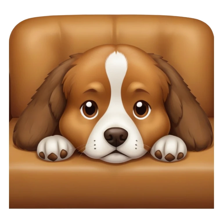 tired dog lying on a sofa sticker