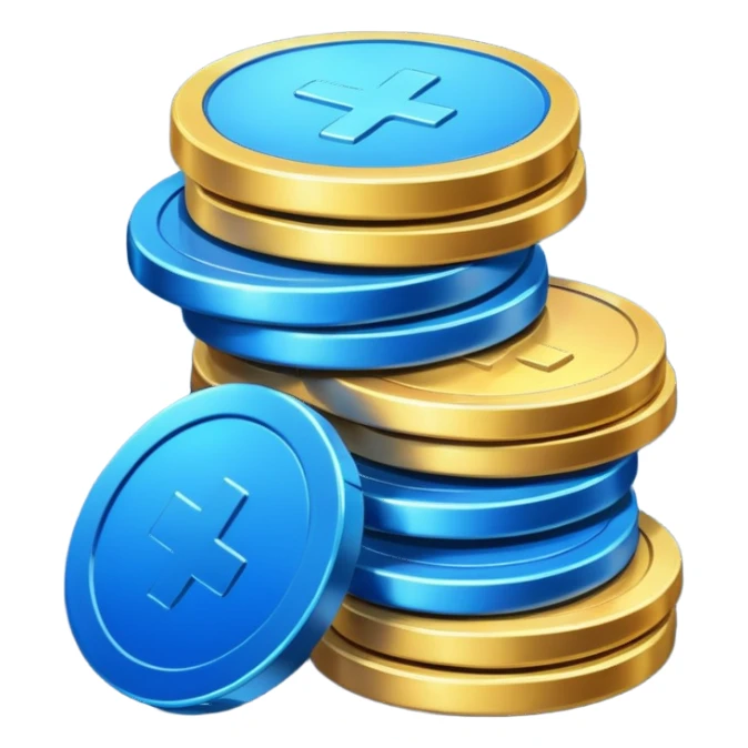 blue coins credit package sticker