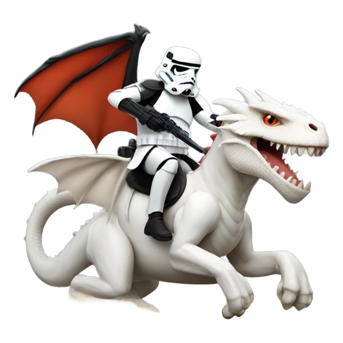 Storm trooper riding a dragon sticker