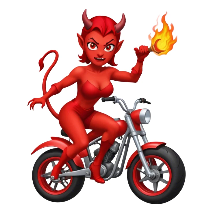 Female Devil hitting a wheelie sticker