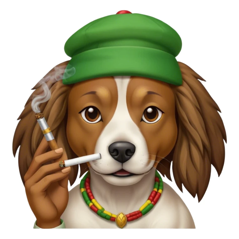 rasta dog smoking a joint sticker