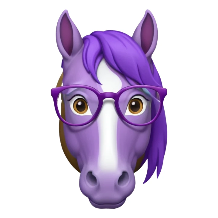 purple horse with glasses sticker