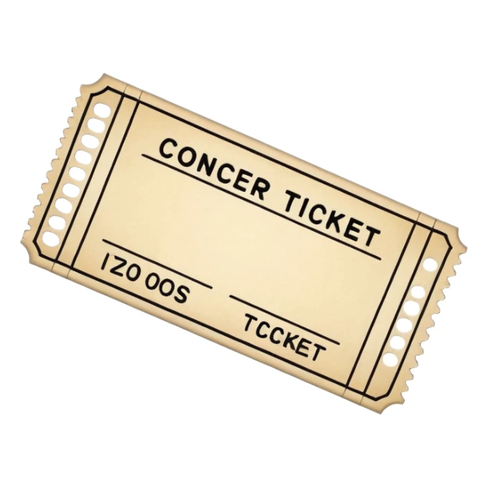 blank concert ticket sticker
