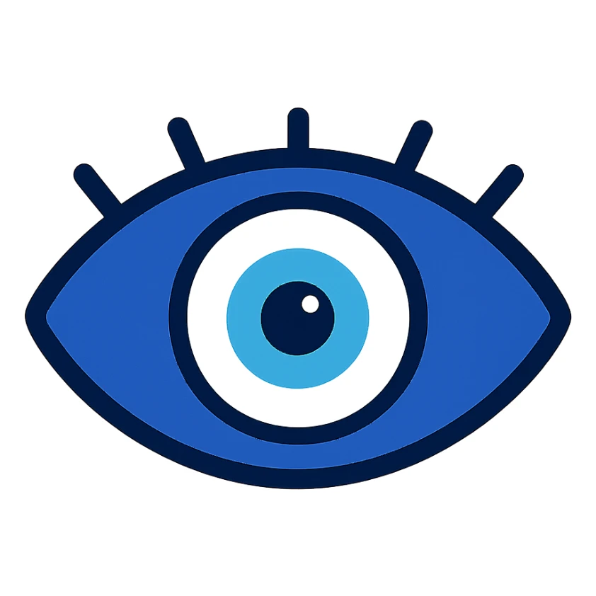 Evil eye 🧿 icon in a flat toon style  sticker