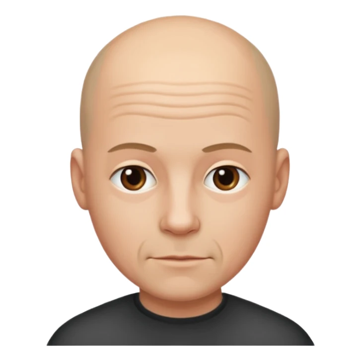 A bald man with thin on top sticker
