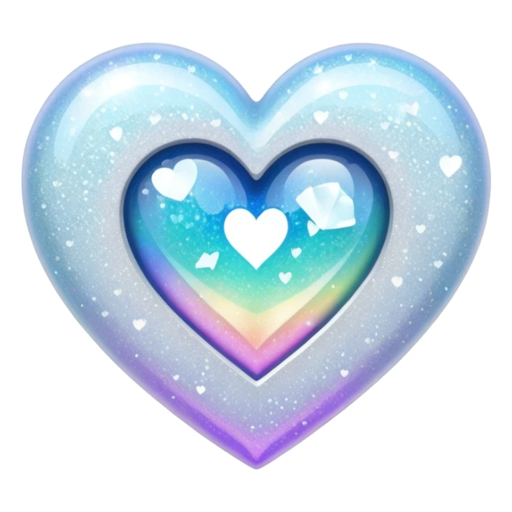 coração partido glitter branco sticker