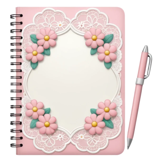 girly lace notebook sticker