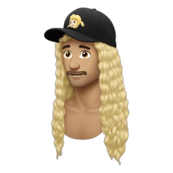 heavy metal blonde mullet dad hat sticker