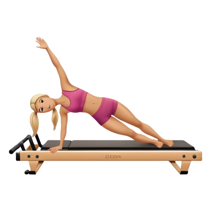 Woman on reformer doing a side plank sticker