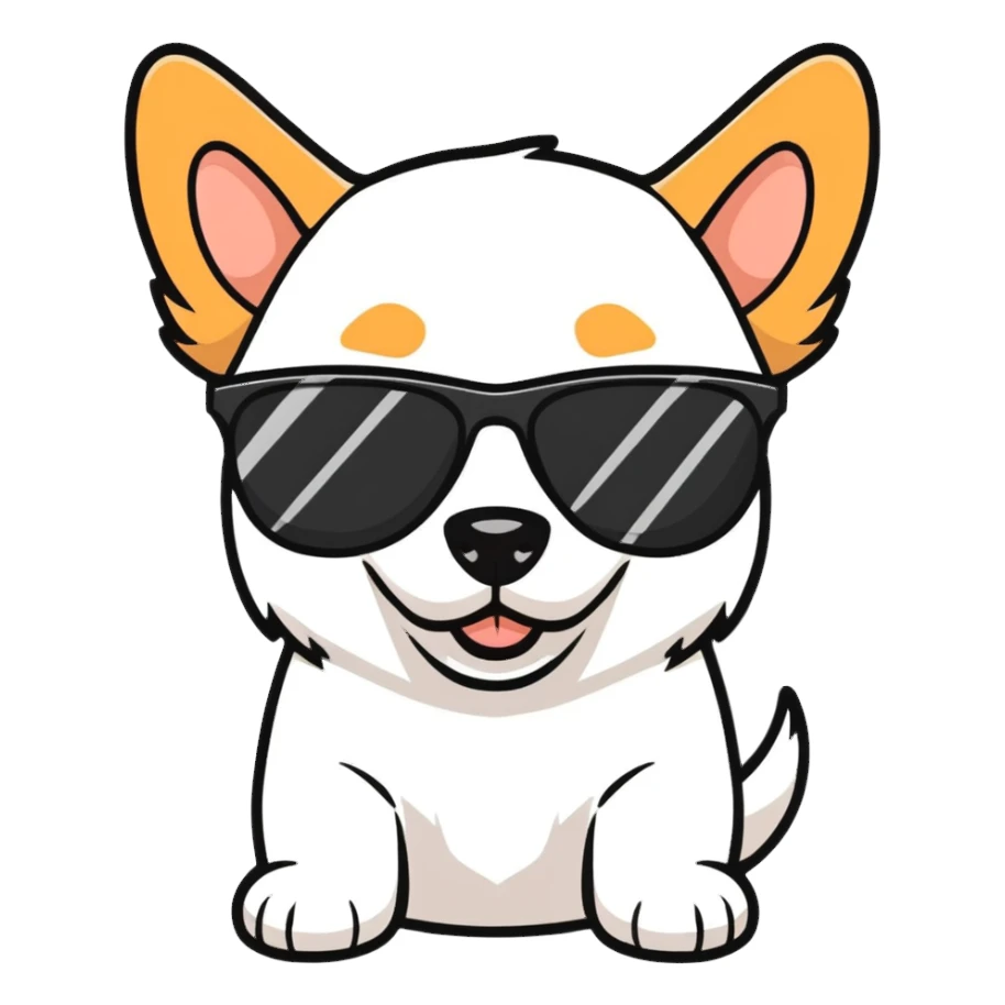 Dog with sunglasses o sticker