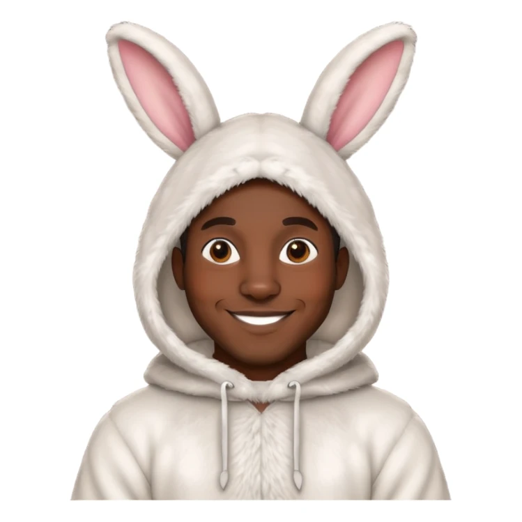 smiling African American man in rabbit costume sticker