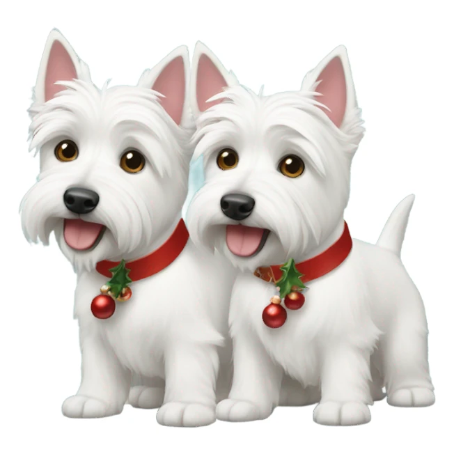Two Christmas Westies  sticker