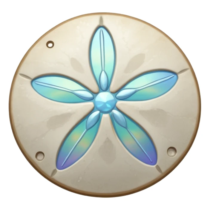 white iridescent sand-dollar sticker