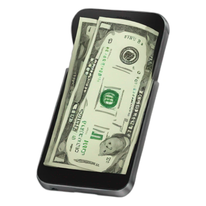 money on cell phone sticker