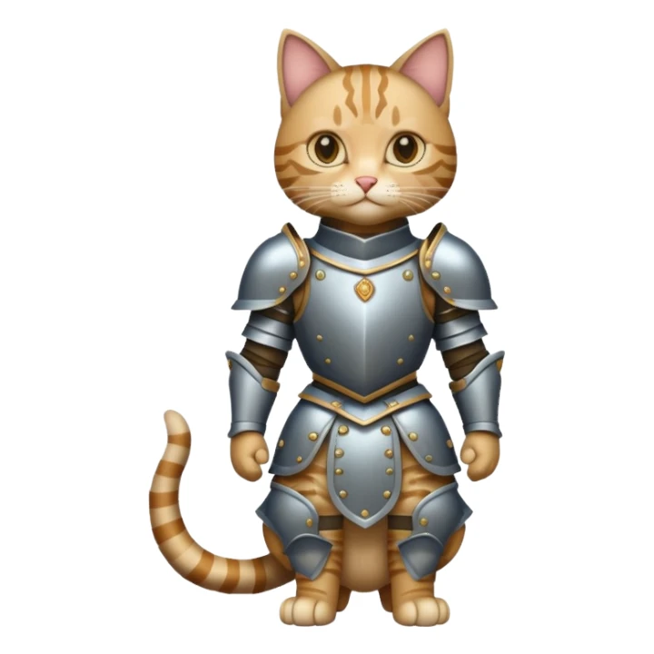 full body cat in armor sticker