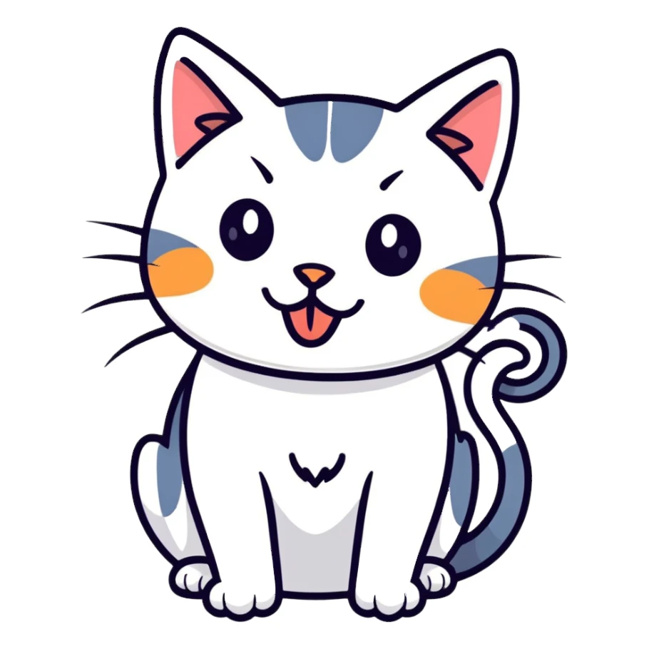 Cat with tongue out sticker
