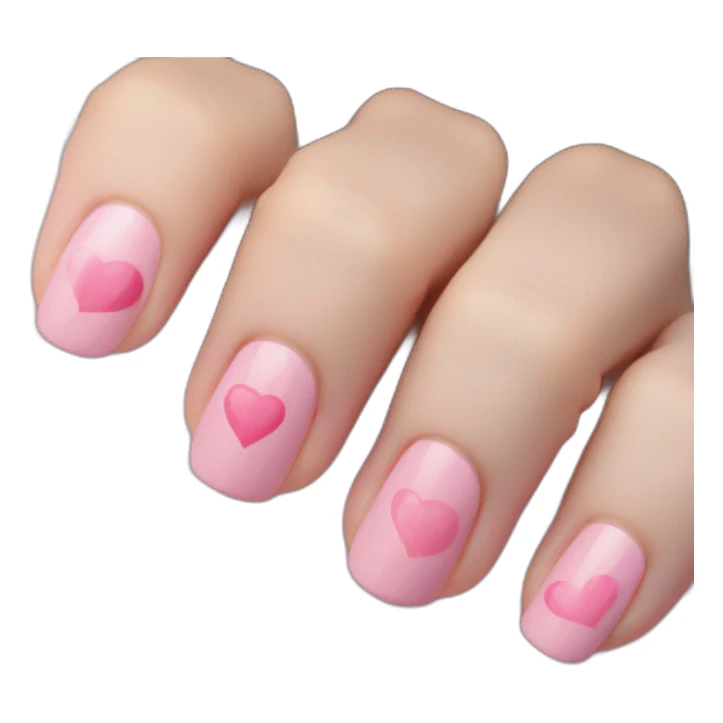 pink heart nails  sticker