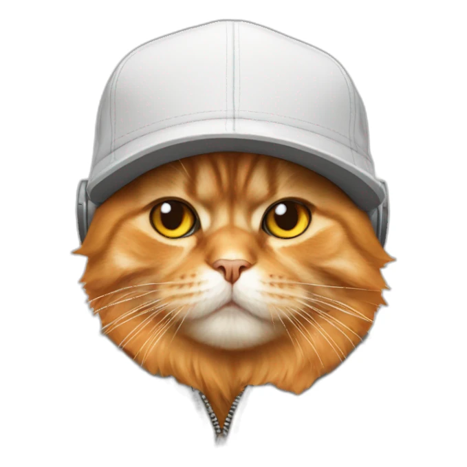 orange persian cat as a rapper sticker