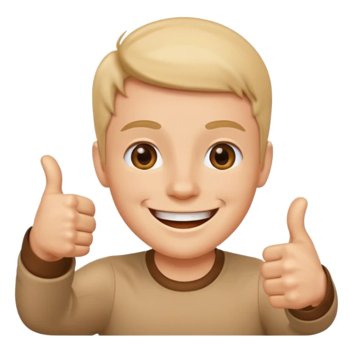 smiling face with hands giving a thumbs up sticker