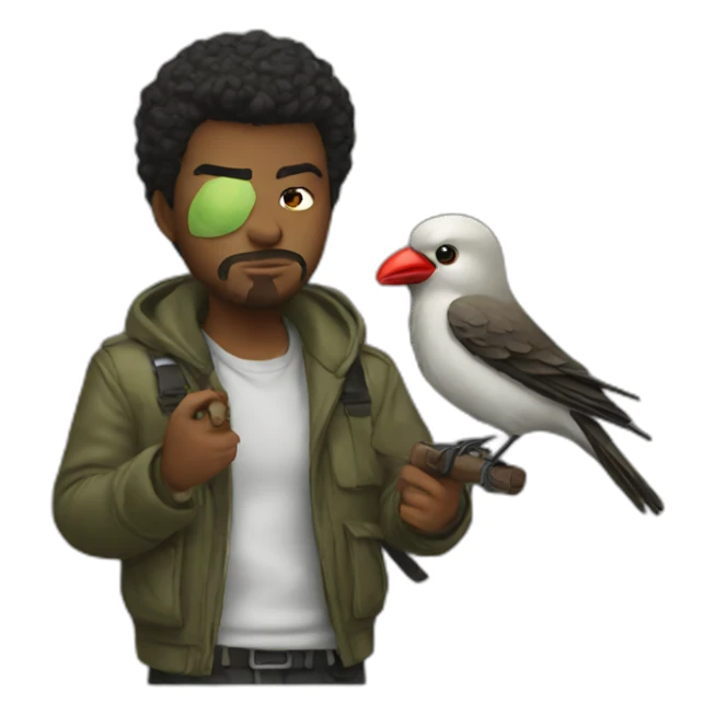 rebel and bird sticker