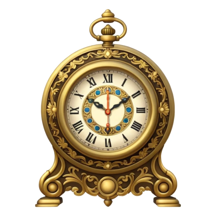 antique clock ornate. sticker
