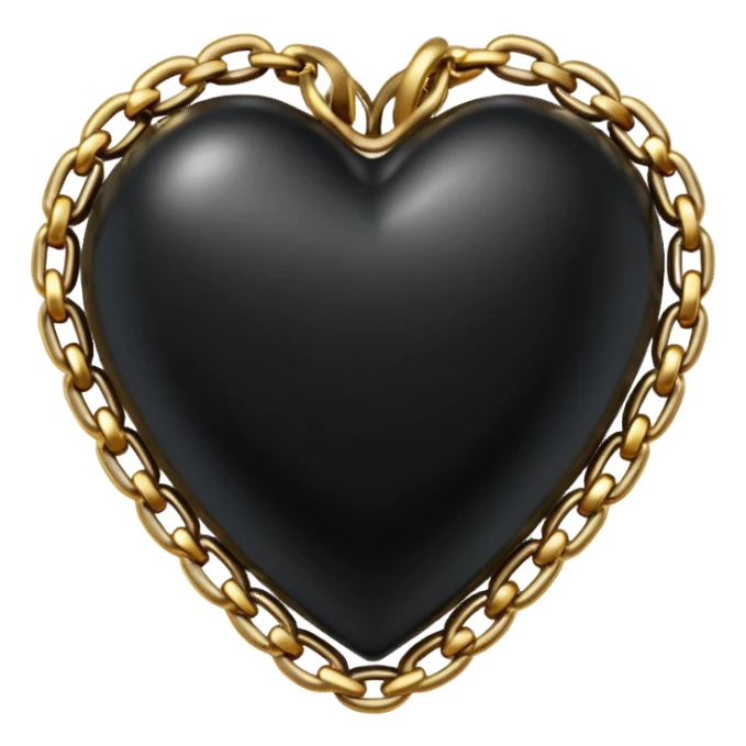 Black heart with golden warp chain  sticker