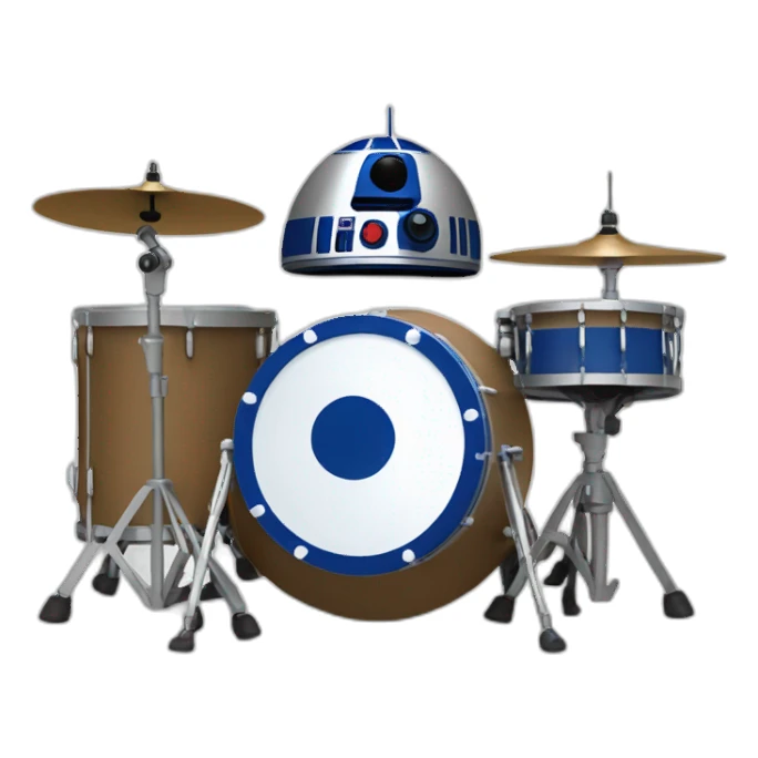 r2d2 playing drums sticker
