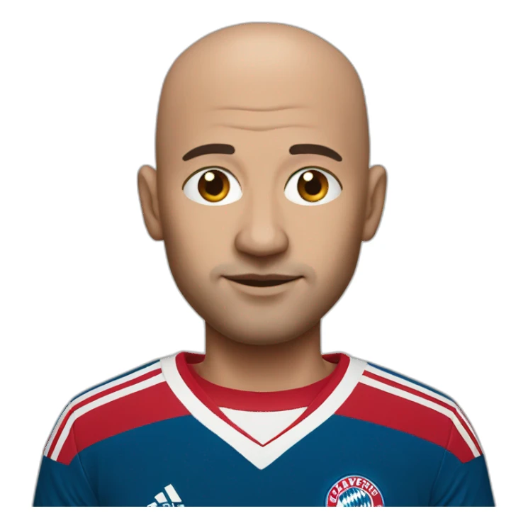 Bald guy with Bayern Munich jersey sticker