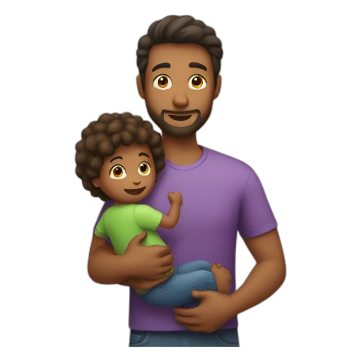 Dad holding a child sticker