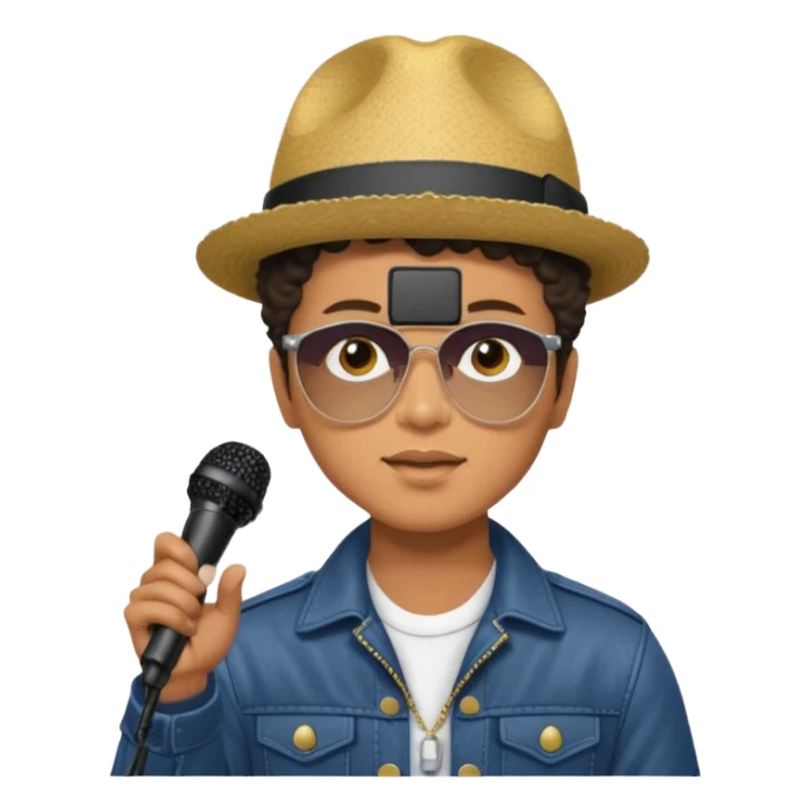 bruno mars with microphone sticker