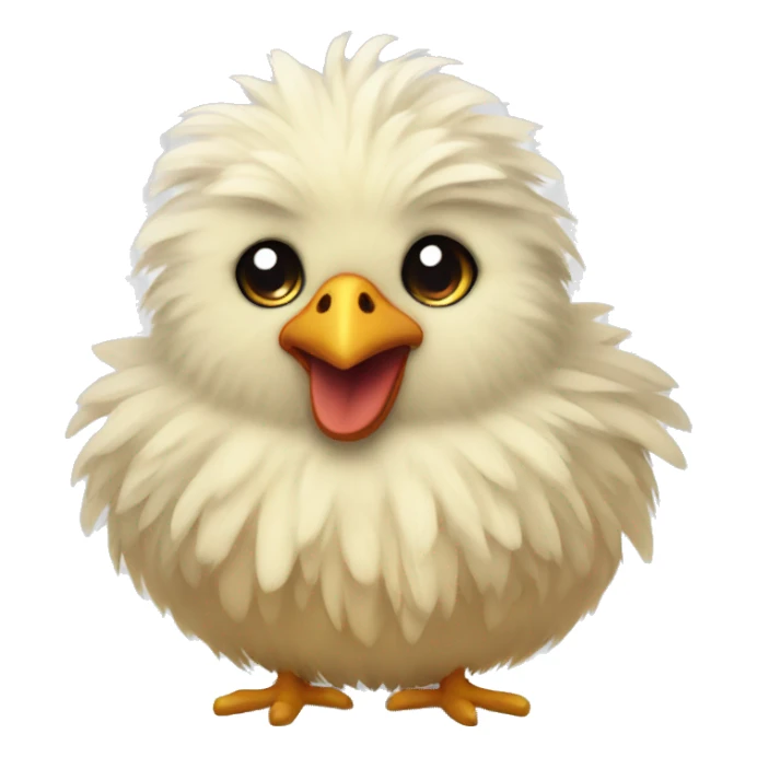 Fluffy chicken sticker