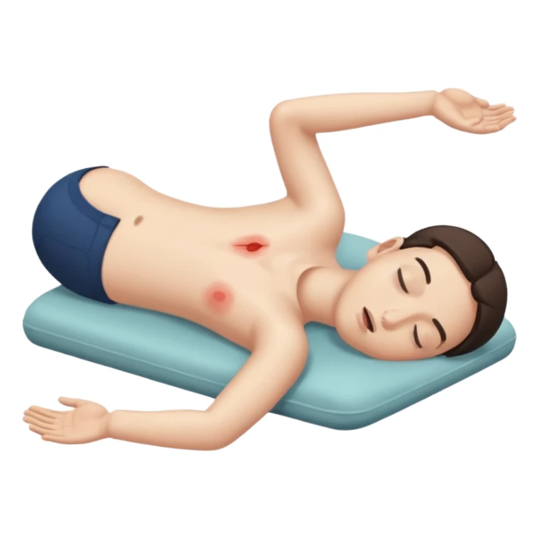 human laying down, plays dead sticker