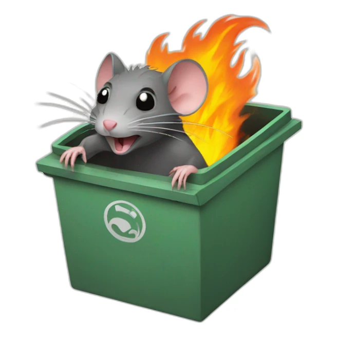 rat inside of dumpster fire sticker