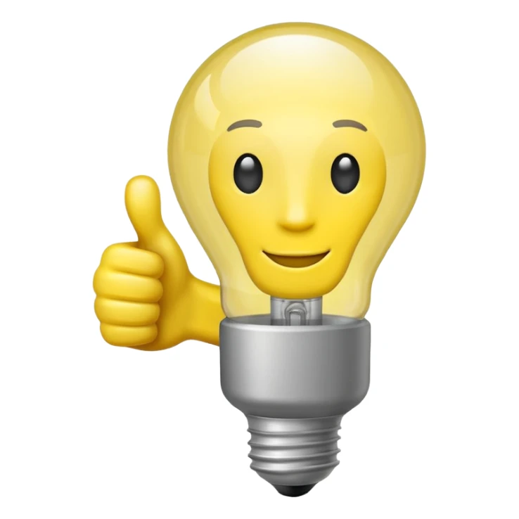 thumbs up and light bulb sticker