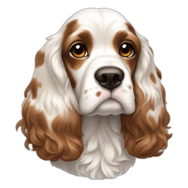 White American cocker with brown spots sticker