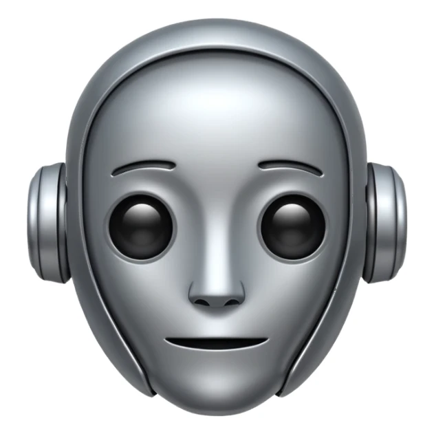 A robot shaped emoji for labeling AI generated content as AI generated. sticker