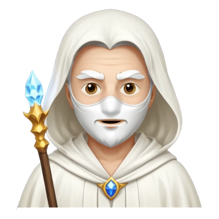 A wizard in white with white mask sticker