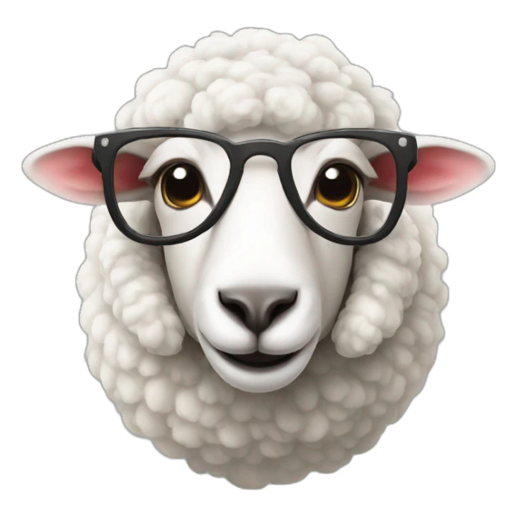sheep with glasses in UFO sticker