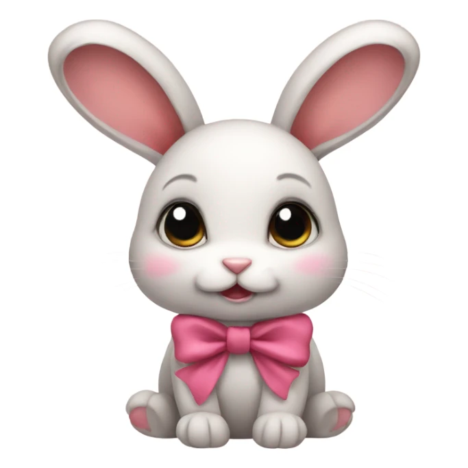 cute bunny with cute bow sticker