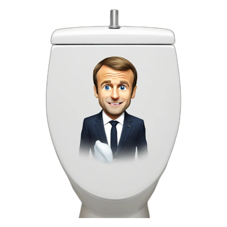 Emmanuel macron on a toilet sticker