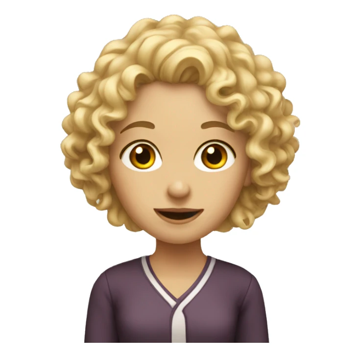 Curly blonde study girl sticker