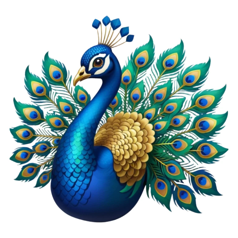 Peacock with tattoo sticker